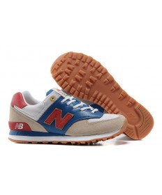 New Balance 574 zapatos Reales, Rojo + Oro + beige de los hombre