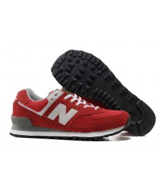 New Balance 574 hombre de las zapatillas de deporte rojo, gris