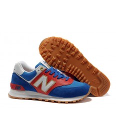 New Balance 574 Royal masculino, Rojo + zapatillas deportivas blancas + Oro