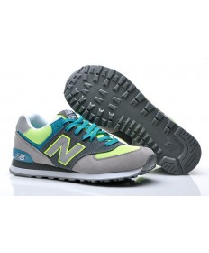New Balance 574 Gris, hombre, Volt + turquesa formadores zapatillas de deporte