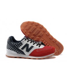 New Balance 996 EE.UU. Armada, blanco + rojo zapatos de las mujeres