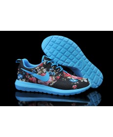 Nike Roshe Run Dodger azul/patrón Negro/floral para mujer trainers