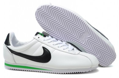 Nike Classic Cortez Cuero 09 las zapatillas de deporte para hombre Blanco Negro Verde