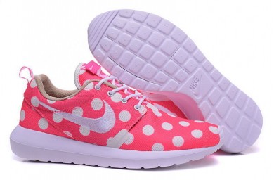 Nike Roshe Run rosadoDots/blanco/blanco para los formadores para mujer