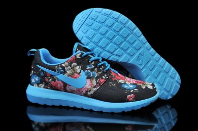 Nike Roshe Run Dodger azul/patrón Negro/floral para mujer trainers