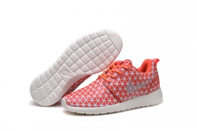 Nike Roshe Run Triángulos Naranja/zapatillas de deporte blancas para las mujeres