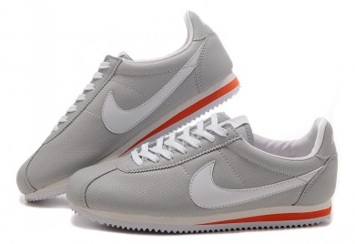 Nike Classic Cortez Cuero 09 las zapatillas de deporte para hombre Gris Blanco Rojo