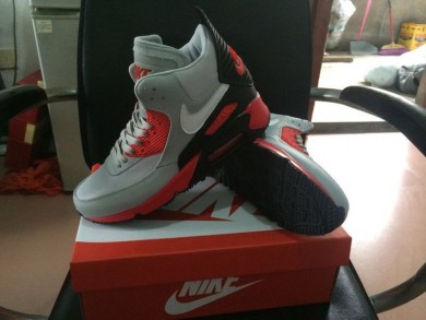 Nike Air Max 90 zapatos de color gris-rojo Hightop