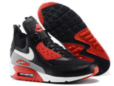 zapatos rojos negros de Nike Air Max 90 Hightop