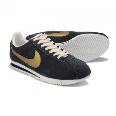 zapatillas de deporte gris Nike Classic Cortez Yots Suede Vintage oscuro para hombre de oro
