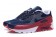NIKE AIR MAX 90 HYP PRM Día de la Independencia zapatillas de deporte de color azul-rojo oscuro