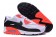 Nike Air Max 90 zapatillas de deporte de primavera blanco-negro-naranja para mujer