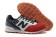 New Balance 996 EE.UU. Armada, blanco + rojo zapatos de las mujeres