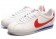 Nike Classic Cortez de piel para hombre 09 Blanco Rojo Azul trainers