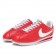 Nike Classic Cortez Cuero 09 Zapatos de la zapatillas Blanco Rojo para mujeres